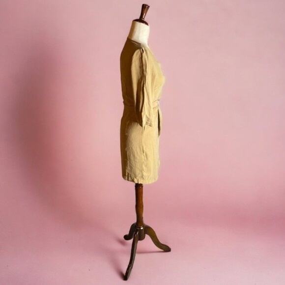 MANGO khaki trench-coat dress‎ with belt tie front buttons short dress NEW - Picture 4 of 6